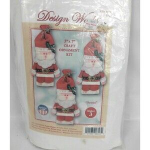 Design Works Craft Ornament Kit 3 Santa Claus Ornaments 6323 New